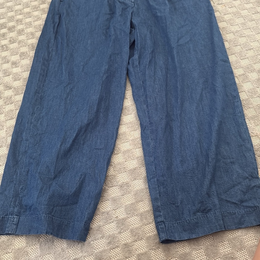 Old Navy Extra High-Waisted Baggy Wide-Leg Pleated Trouser Jeans Women's Size 16 - Picture 4 of 9